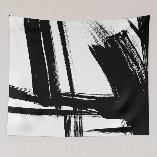 Item preview, Black and White Abstract Art, Black Brush Strokes 529a designed and sold by Szafranscy Art Studio.