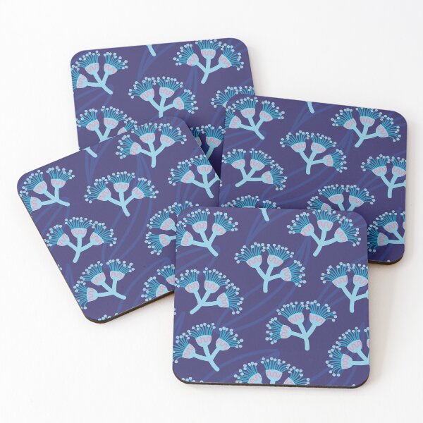 Item preview, Australian Floral Eucalyptus Blossom Blue Pattern designed and sold by BloomJoyStudio.