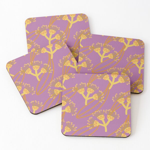 Item preview, Australian Flowers Eucalyptus Blossom Yellow Lilac Pattern designed and sold by BloomJoyStudio.