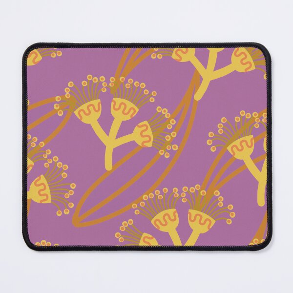 Item preview, Australian Flowers Eucalyptus Blossom Yellow Lilac Pattern designed and sold by BloomJoyStudio.
