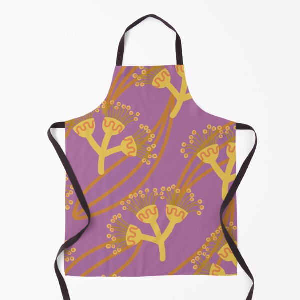 Item preview, Australian Flowers Eucalyptus Blossom Yellow Lilac Pattern designed and sold by BloomJoyStudio.