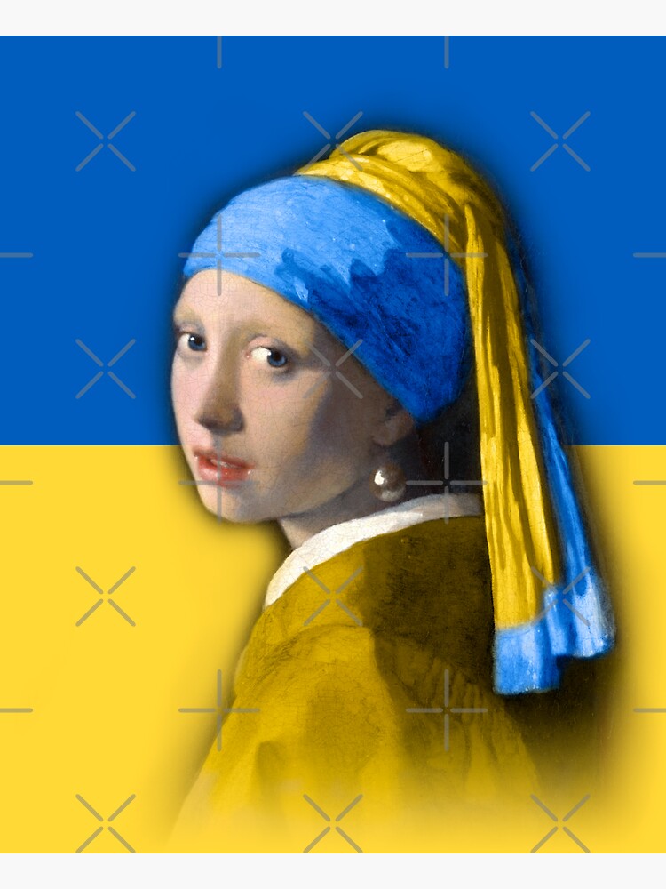 Girl With The Pearl Earring In Ukraine Sticker For Sale By Maurahar Redbubble 