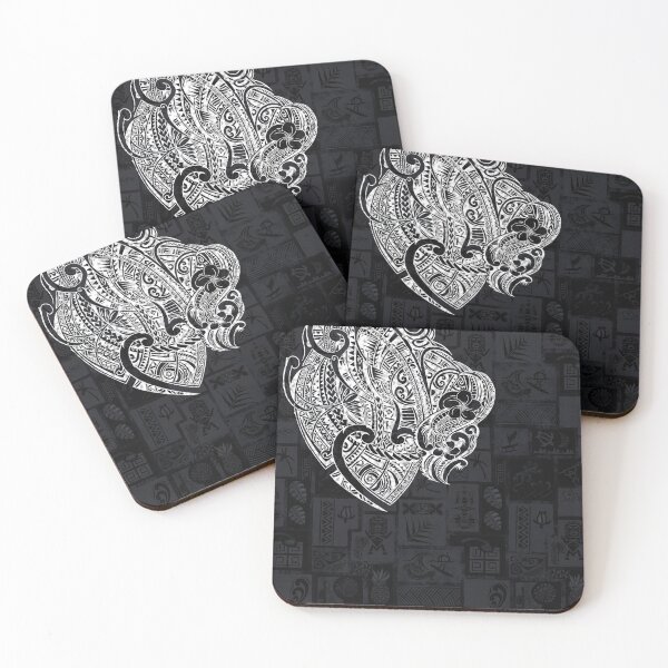 Item preview, Hawaiian - Samoan - Tapa Print With White Tribal Tattoos designed and sold by sunnthreads.