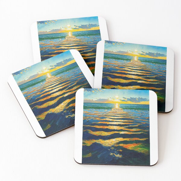 Item preview, Sunset Ocean - Impressionism designed and sold by SkyeArtShop.
