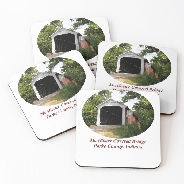 Item preview, McAllister Covered Bridge in Indiana designed and sold by gotucoveredart.