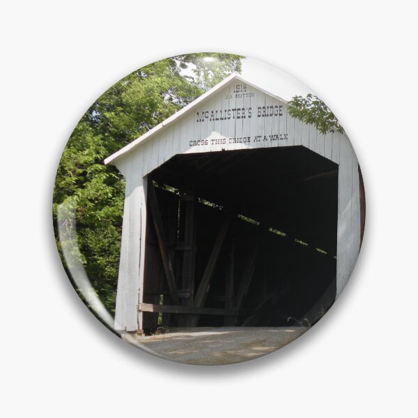 Item preview, McAllister Covered Bridge in Indiana designed and sold by gotucoveredart.