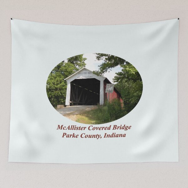 Item preview, McAllister Covered Bridge in Indiana designed and sold by gotucoveredart.