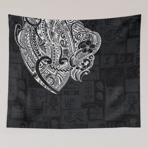Item preview, Hawaiian - Samoan - Tapa Print With White Tribal Tattoos designed and sold by sunnthreads.