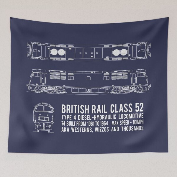Item preview, British Rail Class 52 Western Wizzo Locomotive Blueprint Diagrams Gift designed and sold by Maljonic.