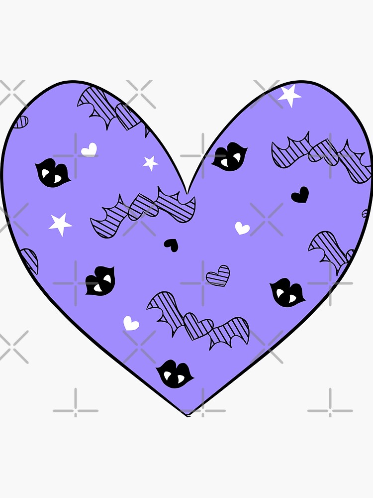"Draculaura Lavender Pastel Goth Vampire Lips Hearts Stars Tiling