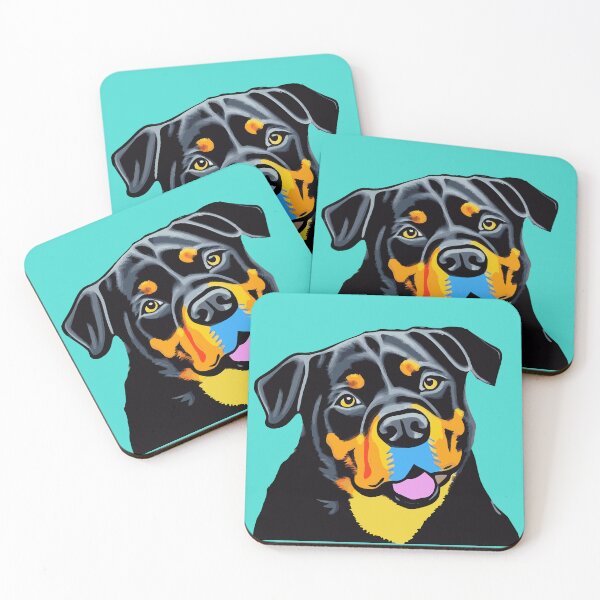 Item preview, Rottweiler design with bright, bold colors designed and sold by dogpopart.