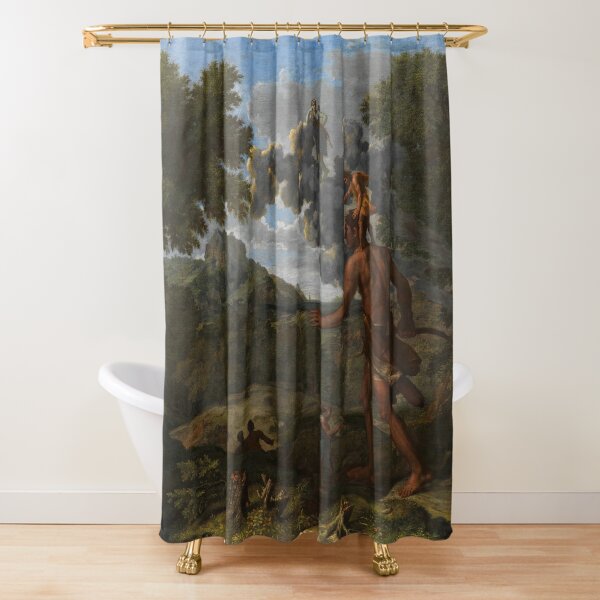 Blind Orion Searching for the Rising Sun | Nicolas Poussin | 1658 Greek Mythology Art Shower Curtain