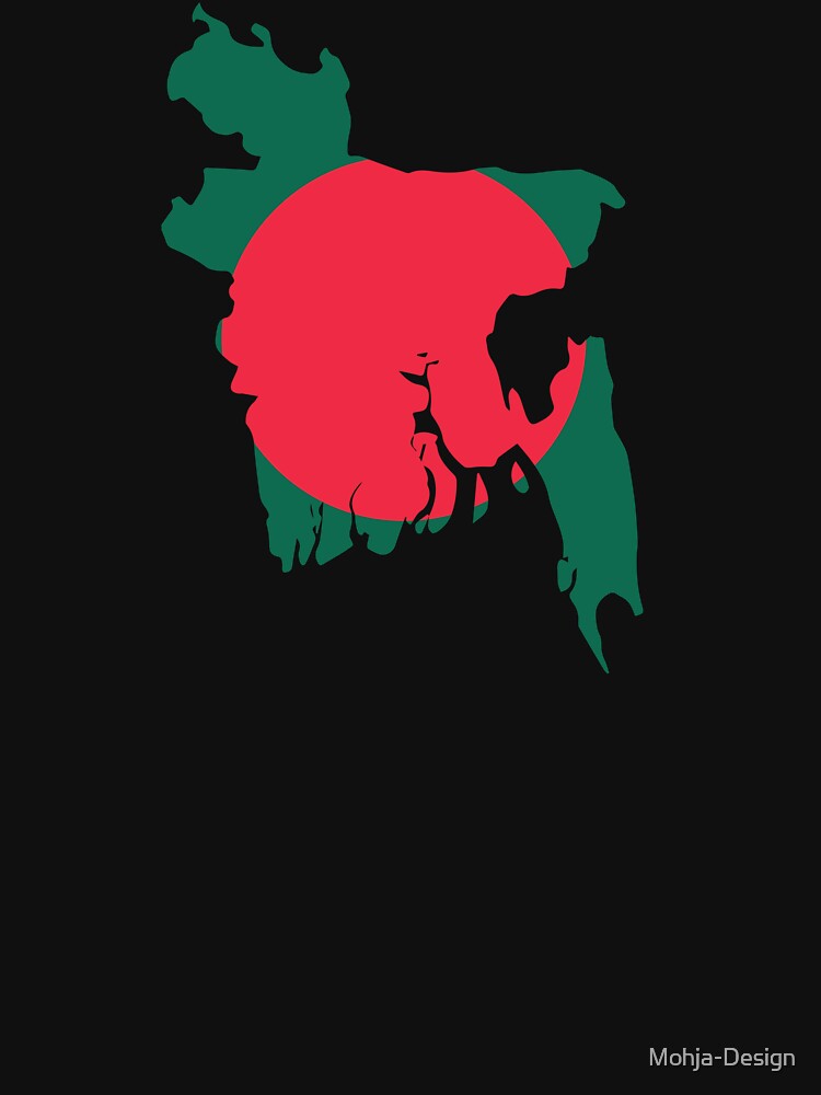 Bangladesh Country Border In National Flag T Shirt For Sale By Mohja Design Redbubble Idea 