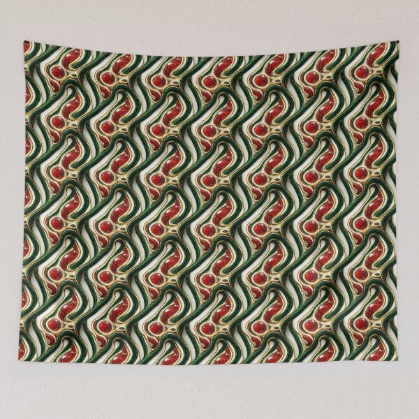 Item preview, Green gold red marble pattern, Intricate marbling pattern designed and sold by TreasuryOE.