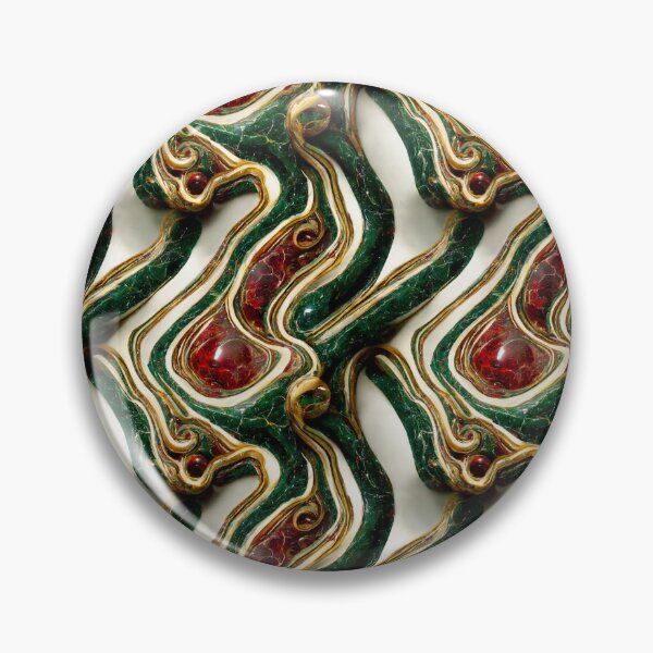 Item preview, Green gold red marble pattern, Intricate marbling pattern designed and sold by TreasuryOE.