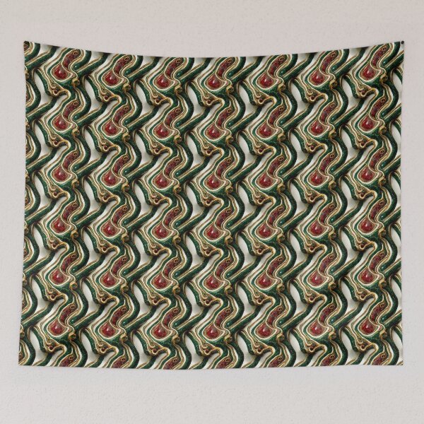 Item preview, Green gold red marble pattern, Intricate marbling pattern designed and sold by TreasuryOE.