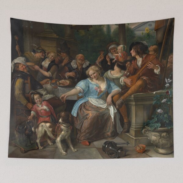 Item preview, Merry Company on a Terrace | Jan Steen | 1670 Dutch Golden Age Art designed and sold by CJET.