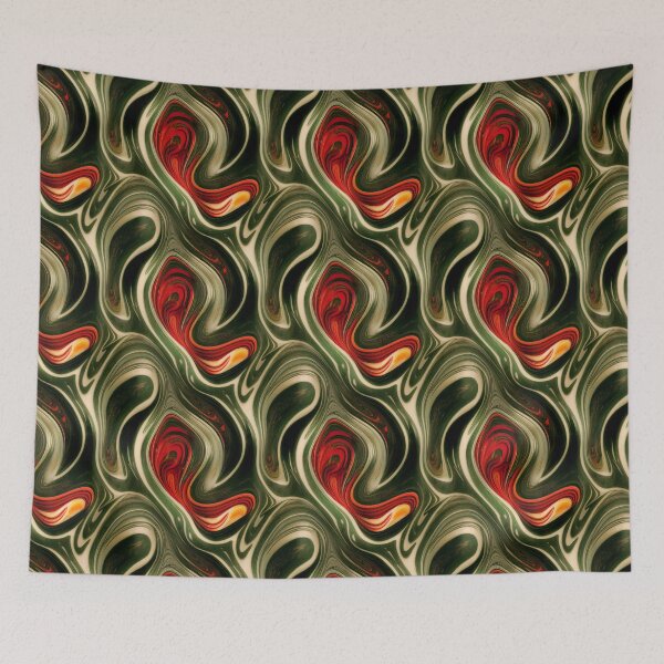 Item preview, Patrón de mármol rojo dorado verde, patrón de marmoleado intrincado designed and sold by TreasuryOE.