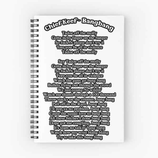 Item preview, Chief keef / bangbang lyrics designed and sold by shughesart92.