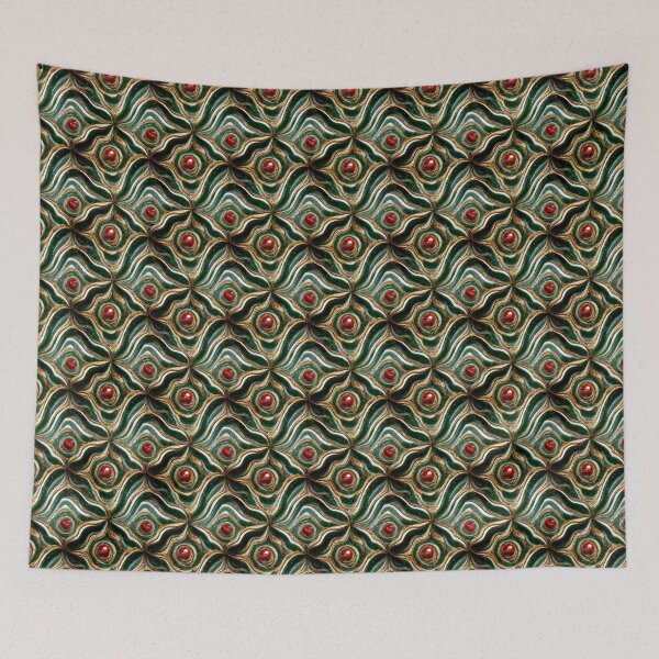 Item preview, Green gold red marble pattern, Intricate marbling pattern designed and sold by TreasuryOE.