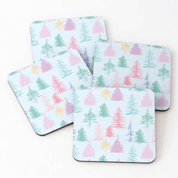 Item preview, Christmas trees in pastel colors designed and sold by papierquarell.