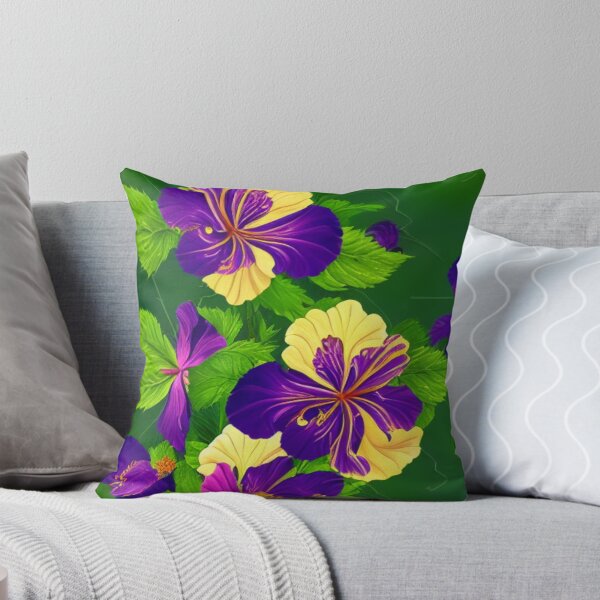 Item preview, Abstract purple and gold hibiscus designed and sold by FGCART.