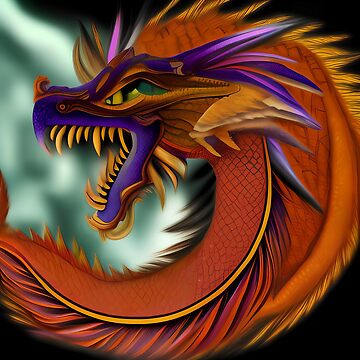 Artwork thumbnail, Orange and Purple Chinese Dragon by dragynrain