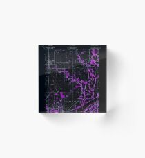 USGS TOPO Map Indiana IN Brookston NW 156314 1962 24000 Inverted Acrylic Block