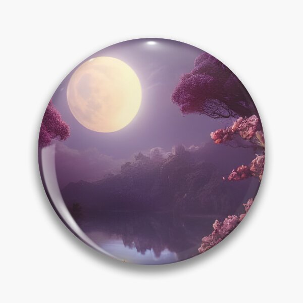 Item preview, Moonscape with purple flowers designed and sold by museumgirl24.