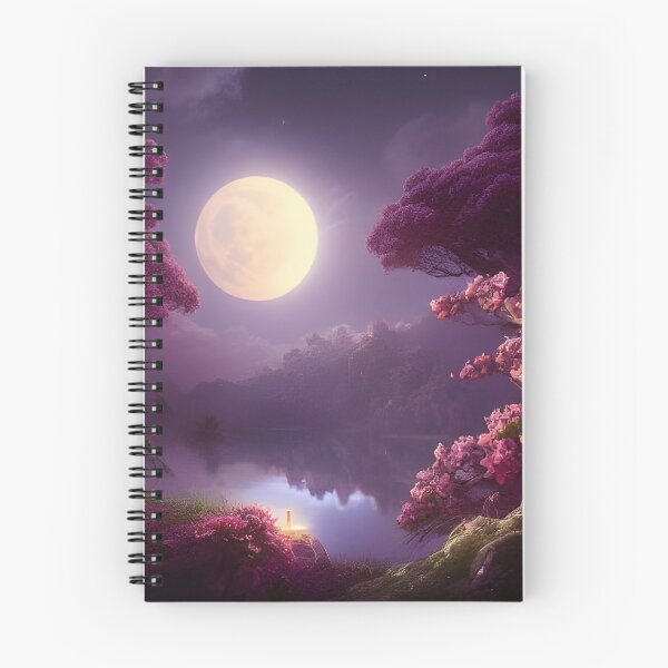 Item preview, Moonscape with purple flowers designed and sold by museumgirl24.