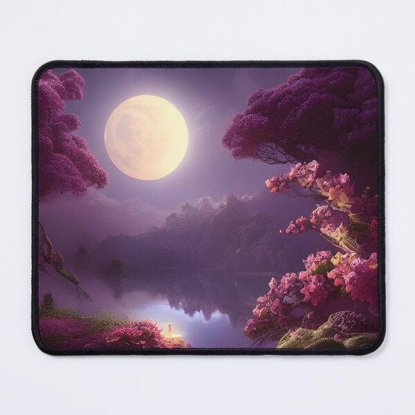 Item preview, Moonscape with purple flowers designed and sold by museumgirl24.