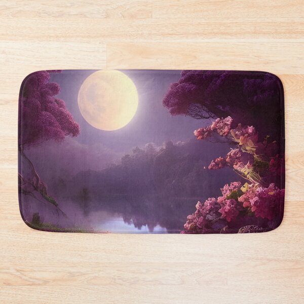 Item preview, Moonscape with purple flowers designed and sold by museumgirl24.