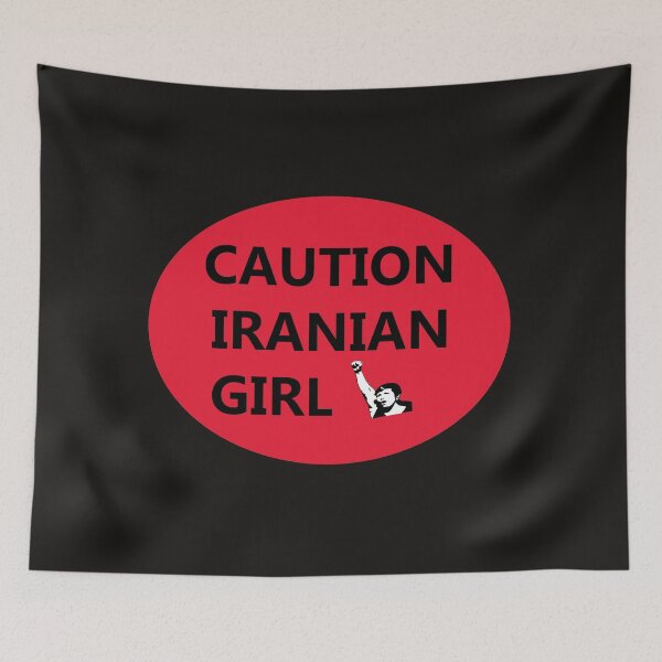 Item preview, CAUTION IRANIAN GIRL industrial style sign designed and sold by lobodelnoir.