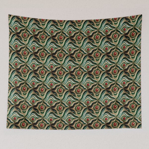 Item preview, Patrón de mármol rojo dorado verde, patrón de marmoleado intrincado designed and sold by TreasuryOE.