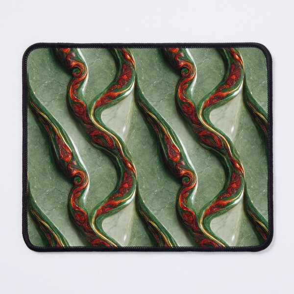 Item preview, Green gold red marble pattern, Intricate marbling pattern designed and sold by TreasuryOE.