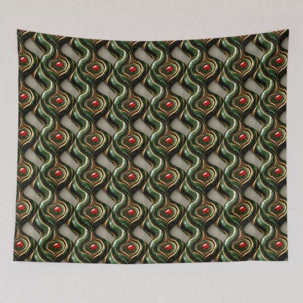 Item preview, Green gold red marble pattern, Intricate marbling pattern designed and sold by TreasuryOE.