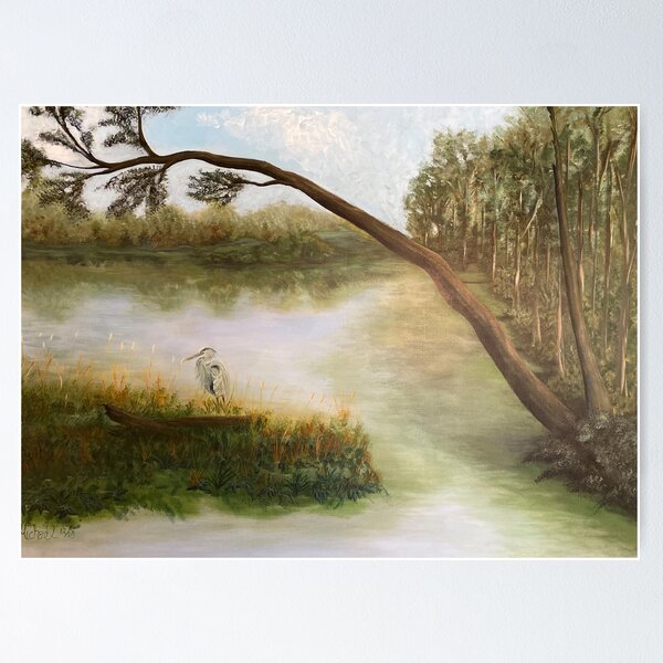 Item preview, "Withlacoochee Heron" original signed acrylic painting designed and sold by Michael Arnold.