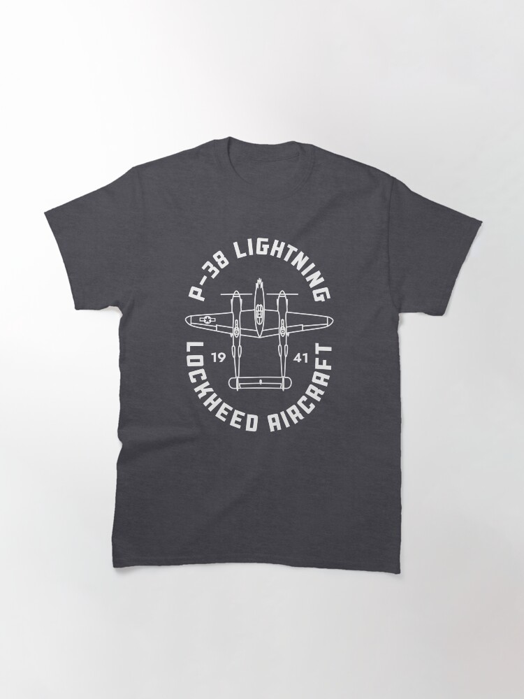 Thumbnail 2 of 7, Classic T-Shirt, P-38 Lightning designed and sold by Aeronautdesign.