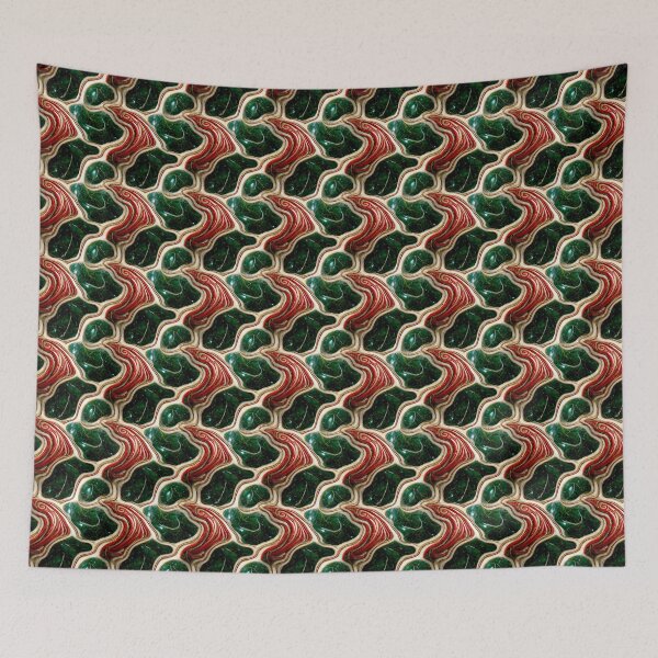 Item preview, Green gold red marble pattern, Intricate marbling pattern designed and sold by TreasuryOE.