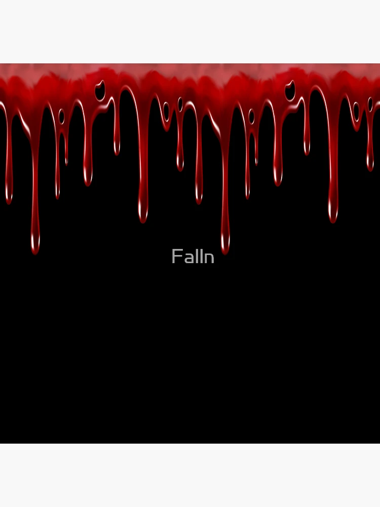 Goth Black Rose Dripping Blood on Black Grunge Sticker by