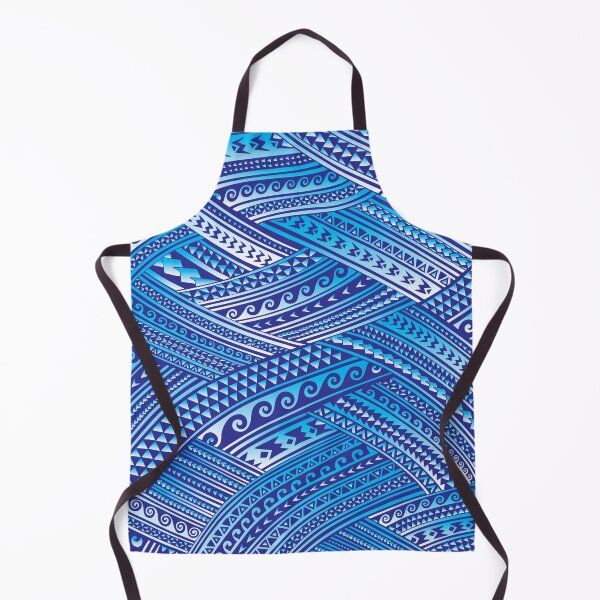 Artikelvorschau, Polynesisch-samoanisches Tattoo in blau-weißem Design entworfen und verkauft von Ayelet Fleming.