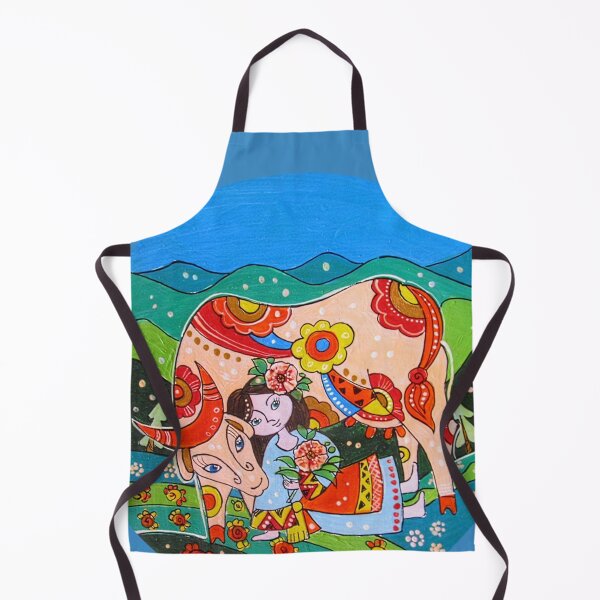 Item preview, The girl with the cow decor designed and sold by Gogodzy.