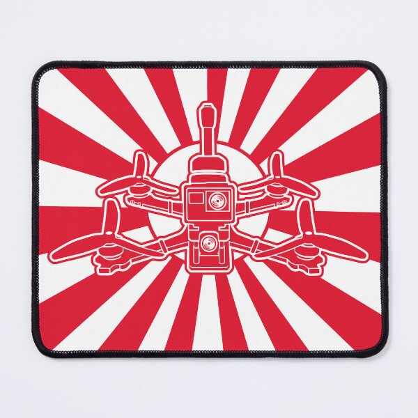 Item preview, Quadcopter with Japanese Sun Background For Drone Lovers designed and sold by funpix-shop.