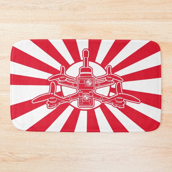 Item preview, Quadcopter with Japanese Sun Background For Drone Lovers designed and sold by funpix-shop.