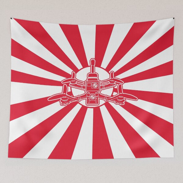 Item preview, Quadcopter with Japanese Sun Background For Drone Lovers designed and sold by funpix-shop.