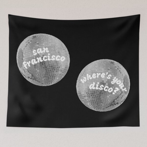 Item preview, ♫ san francisco, where's your disco? ♫ silver glitter disco balls — two piece set designed and sold by kasiegillette.