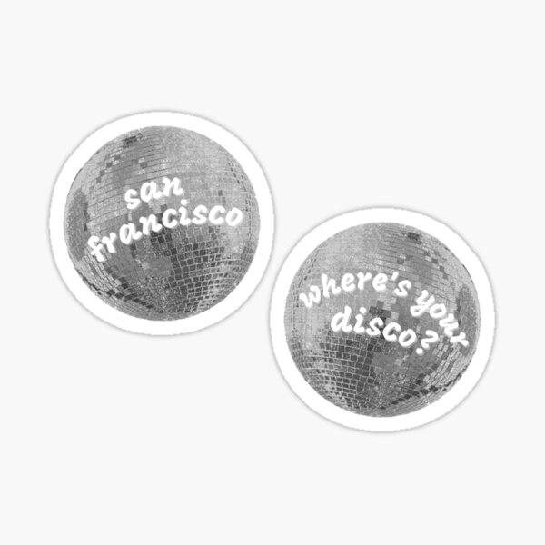 Item preview, ♫ san francisco, where's your disco? ♫ silver glitter disco balls — two piece set designed and sold by kasiegillette.