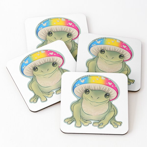Item preview, Pride Mushroom Frog (pansexual) designed and sold by FoggyFizz.