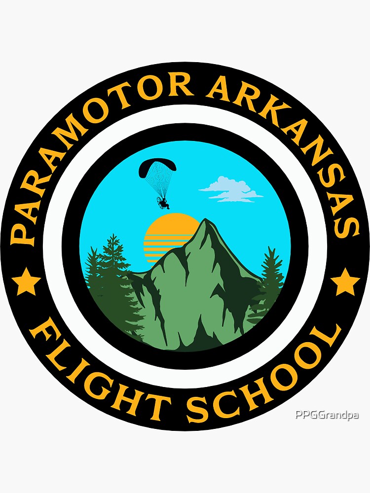 Artwork view, Paramotor Arkansas flight school logo designed and sold by PPGGrandpa