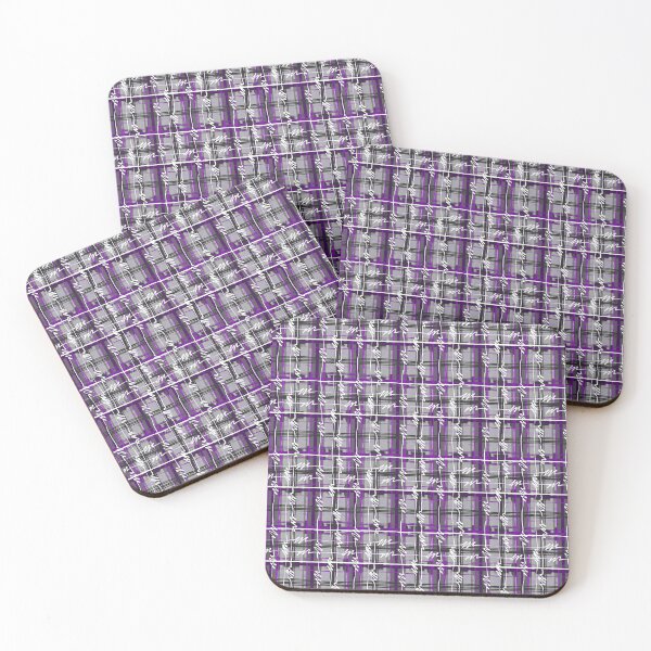 Item preview, Purple, Black, and Grey - Asexual Pride Punk Plaid Tiling Design designed and sold by SnowAfterFyre.